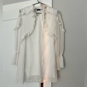 BOOHOO Size 2 Petite off white long sleeve dress